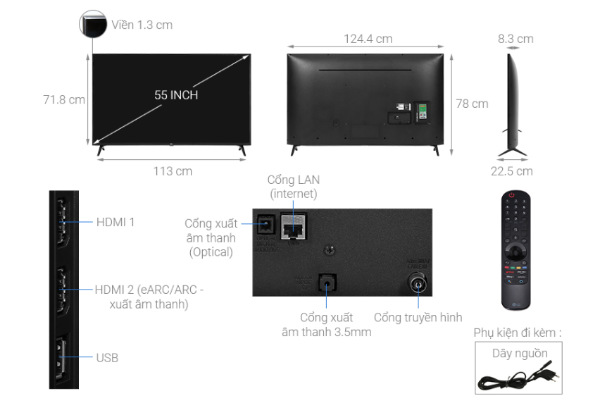 Thông tin chi tiết về TV 55 inch 